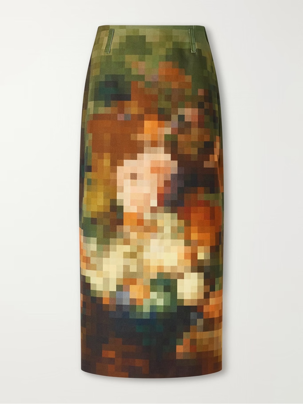 Dries Van Noten Gold and Green Strapless Midi Skirt Dress